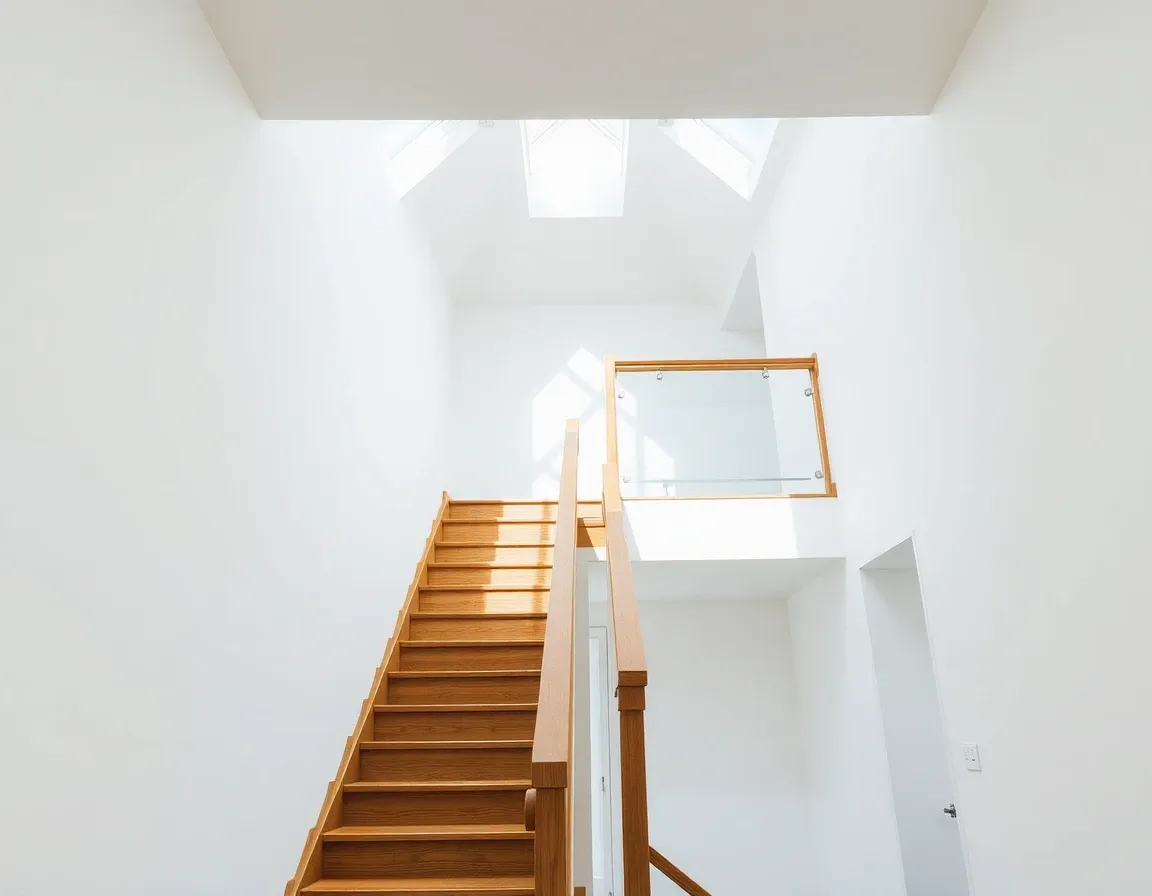 Loft conversion staircase with full 2.0m headroom clearance — meeting building regulations requirements